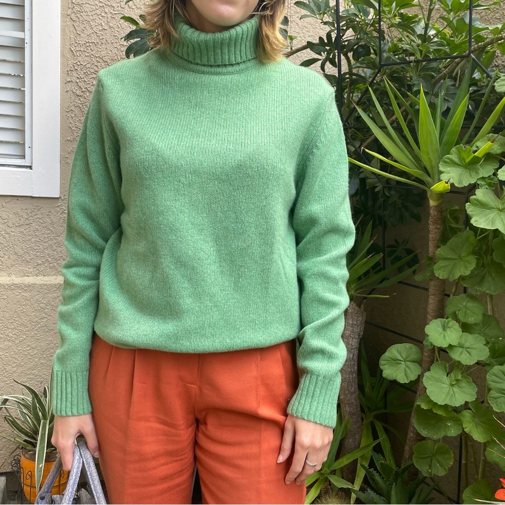 New mint green Zara wool knitted sweater
